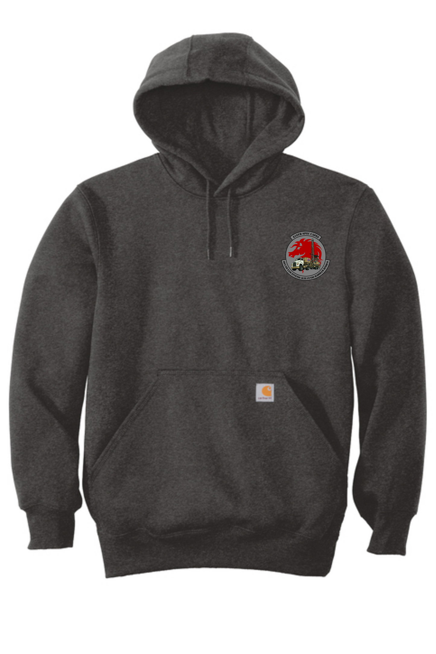 CT100615-Carhartt Rain Defender Hooded Sweatshirt -Carbon Heather-819th Well Drilling Team